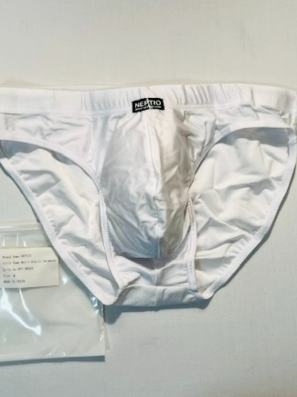 "Playa" Size "Medium" Low Rise Bikini Swim Brief by NEPITO - White/Black